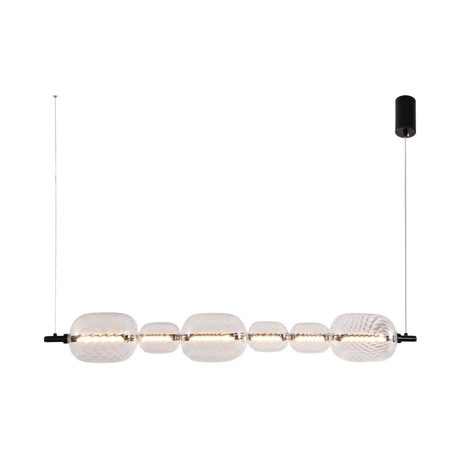 PLAYA lampa wisząca czarny pozioma 17W LED 3000K klosz bezbarwny