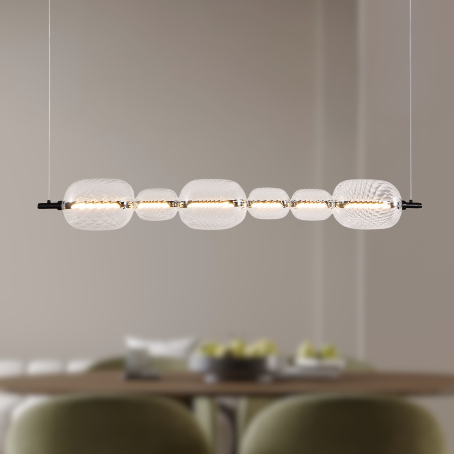 PLAYA lampa wisząca czarny pozioma 17W LED 3000K klosz bezbarwny - obrazek 4