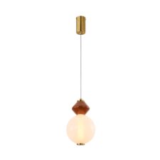 FLORES lampa wisząca mosiężny+brązowy 7W LED 3000K klosz biały