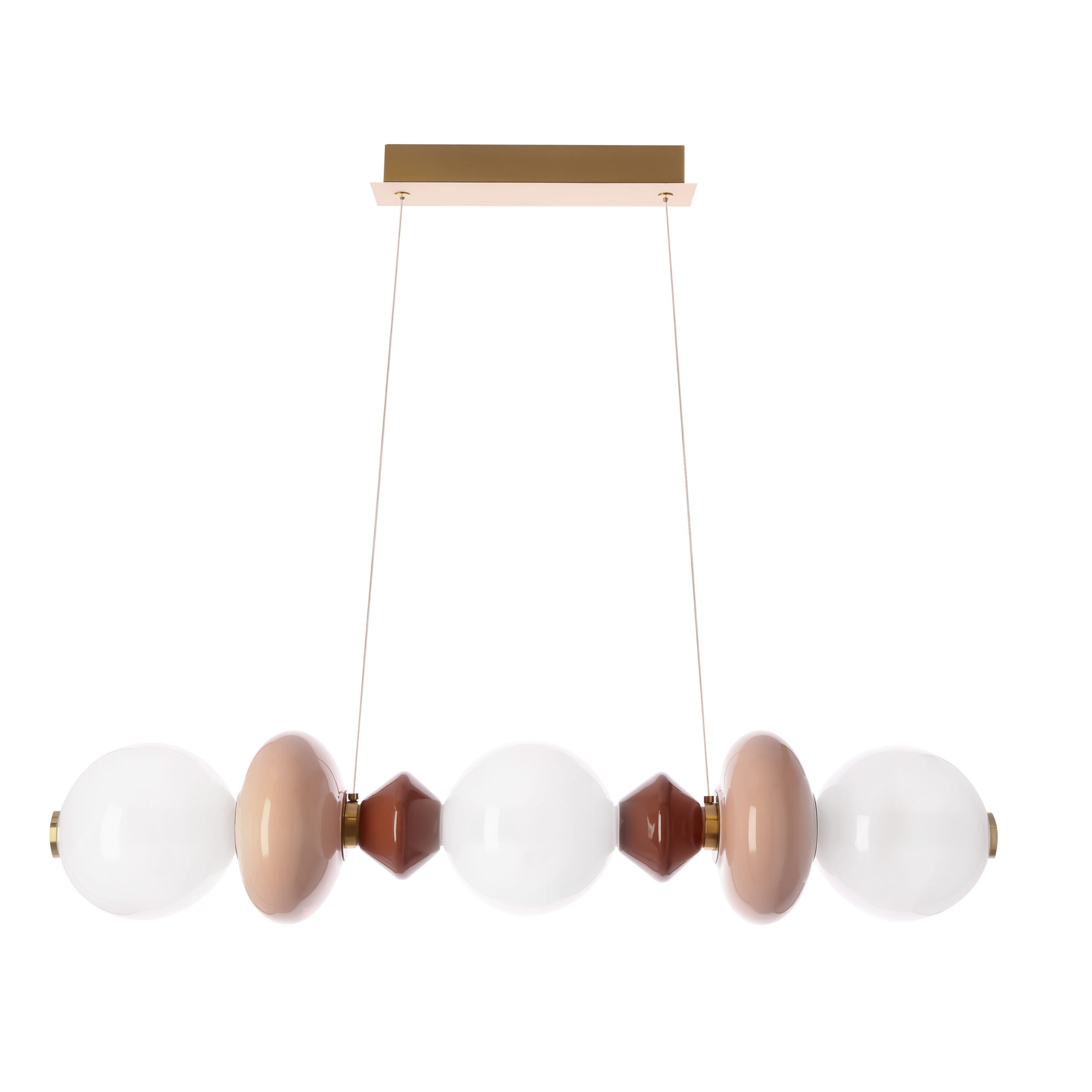 FLORES lampa wisząca mosiężny+brązowy+pomarańczowy poz.20W LED 3000K klosz biały