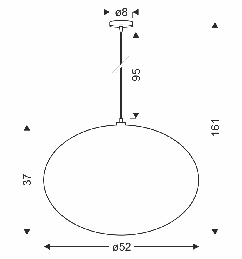 MELLOW Czarna Lampa Wisząca E27 – Designerskie Oświetlenie Japandi z Abażurem Mist 60 cm - obrazek 5