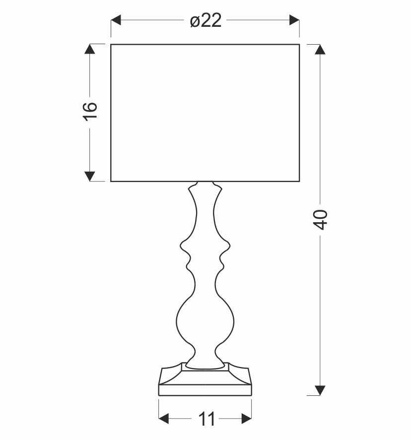 CARDINALE lampa sto³owa h-40 cm ciemny szary 1x40 E27 aba¿ur be¿owy - obrazek 5