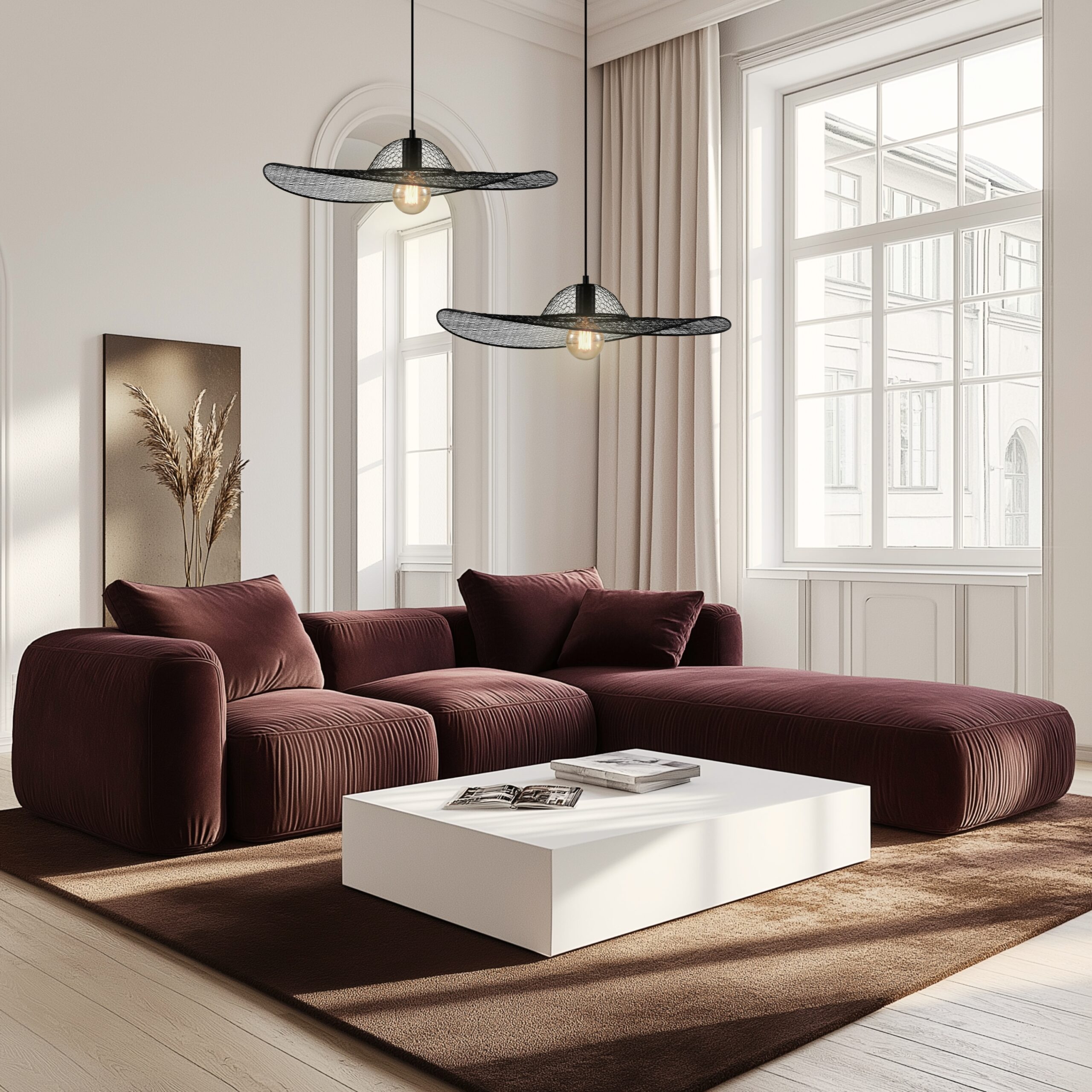 Lampa wisząca DECO designerska – czarny klosz kapelusz – nowoczesne oświetlenie salonu i sypialni E27 - obrazek 4