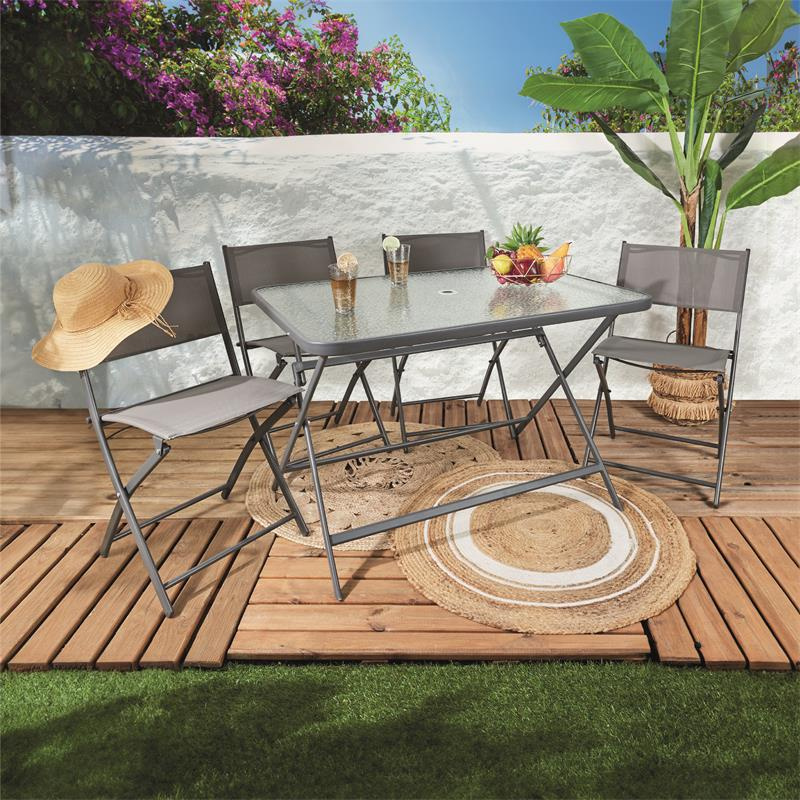 Stół Formentera ze szkła hartowanego szary - obrazek 9