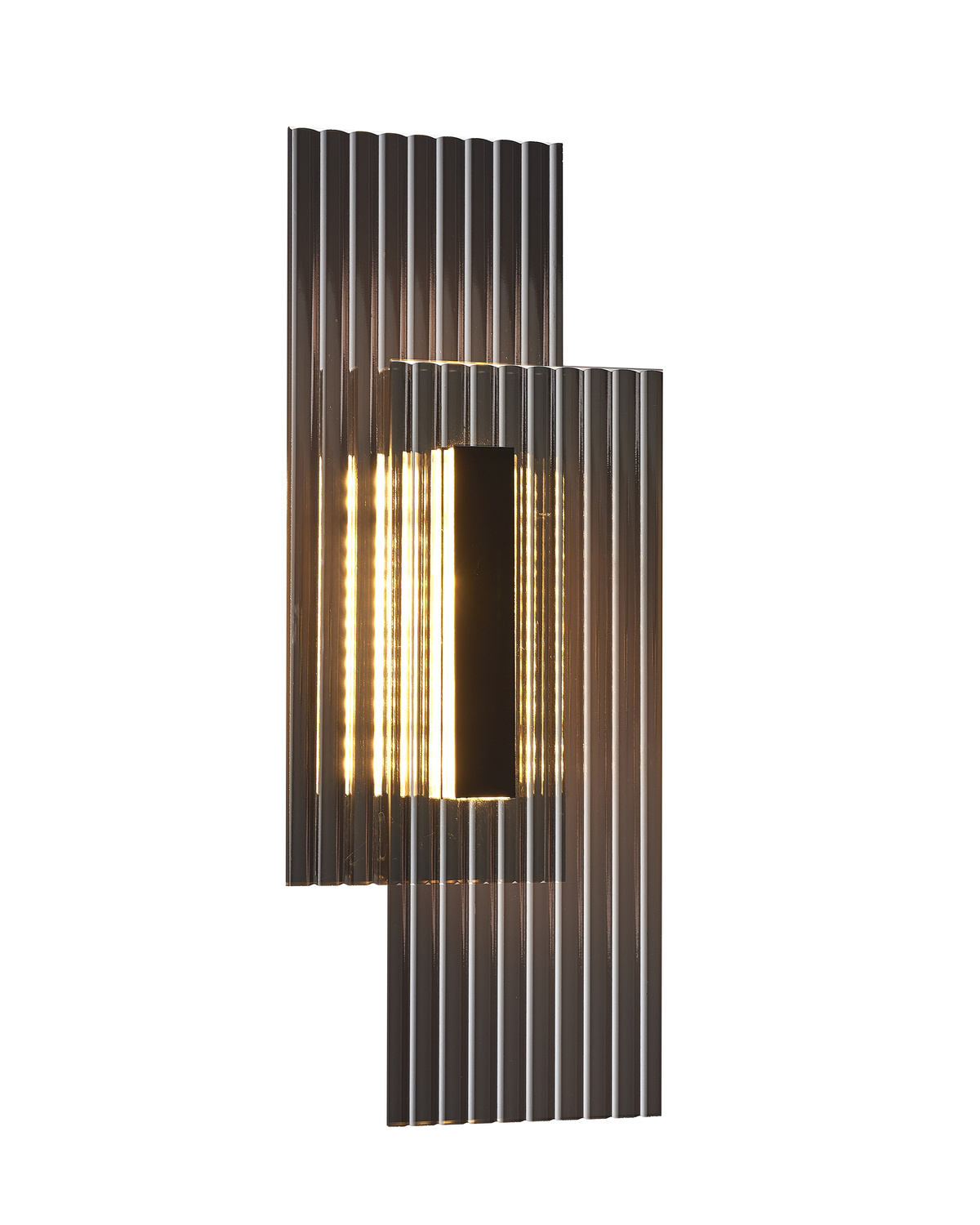 Lampa ścienna NOIR LED, kinkiet czarny ryflowany dwustronny - obrazek 5