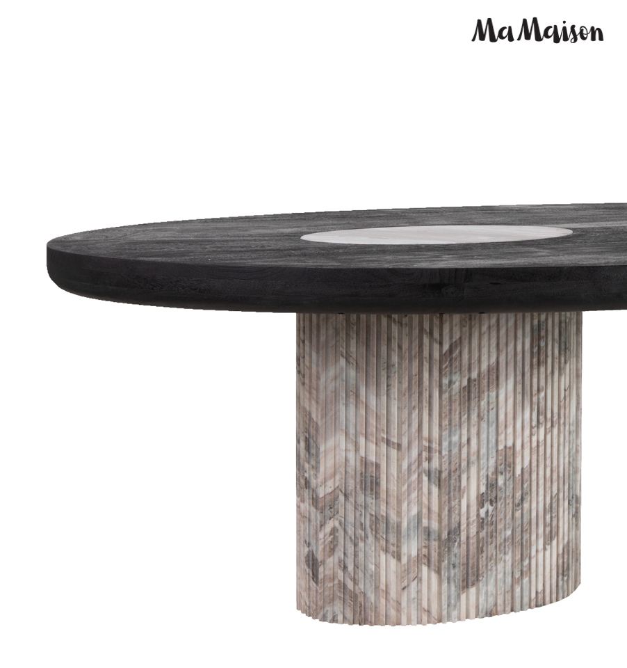 MaMaison stół jadalniany ATLANTE 240 marmur / drewno mango - obrazek 4