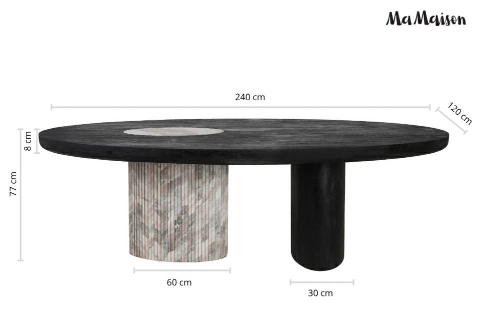 MaMaison stół jadalniany ATLANTE 240 marmur / drewno mango - obrazek 12