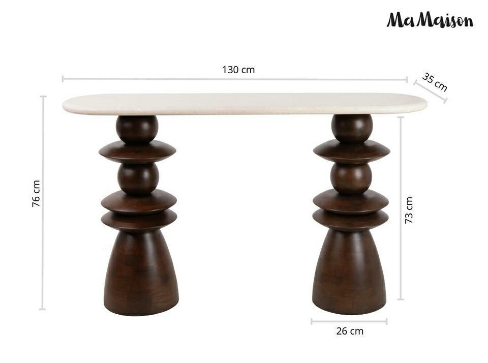 MaMaison konsola RONDA 130 drewno mango / marmur - obrazek 13
