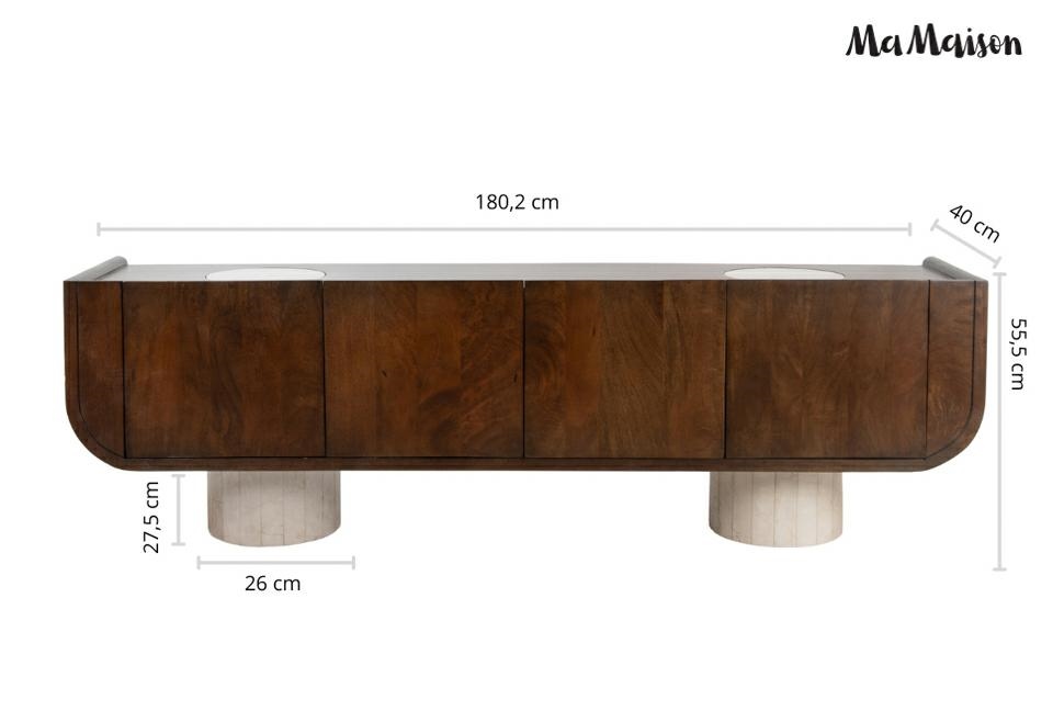 MaMaison szafka RTV PAGODA 180 brązowa / drewno mango - obrazek 13