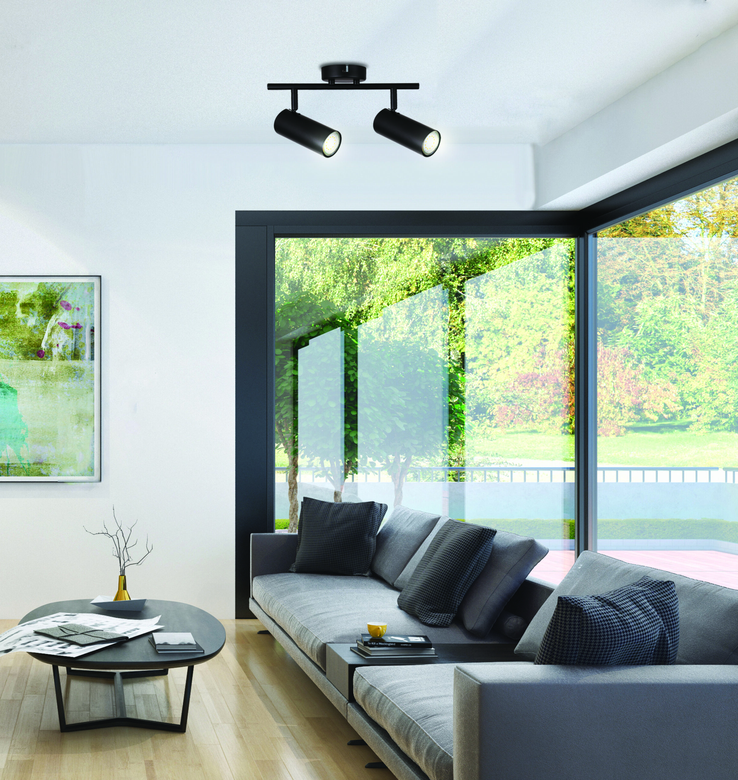 Colly czarna lampa punktowa sufitowo-ścienna GU10 2x15W regulowany reflektor loft – stylowe oświetlenie do nowoczesnych aranżacji mieszkalnych i komercyjnych - obrazek 5
