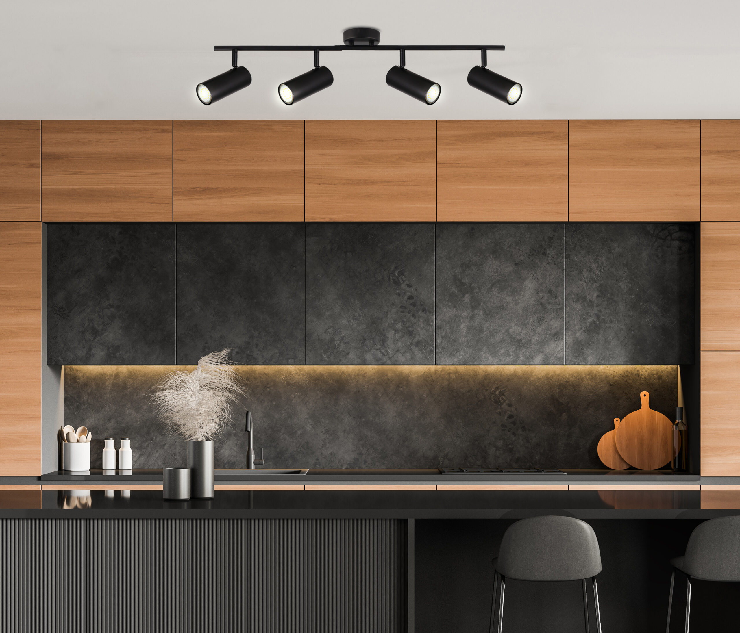 Colly lampa sufitowa czarny 4x15w gu10 klosz czarny - obrazek 5
