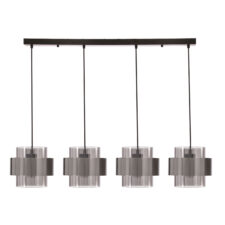 Spiega lampa wisząca czarny+satyna nikiel 4x60W E27 klosz dymiony