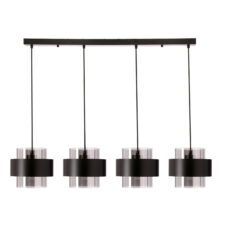 Spiega lampa wisząca czarny 4x60W E27 klosz dymiony