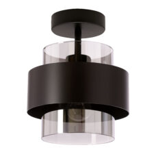 Spiega lampa sufitowa czarny 1x60W E27 klosz dymiony