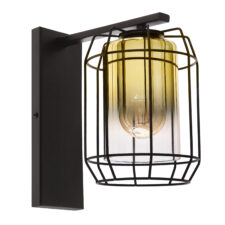 JONERA lampa kinkiet czarny p25 1x40W E27 klosz złoty