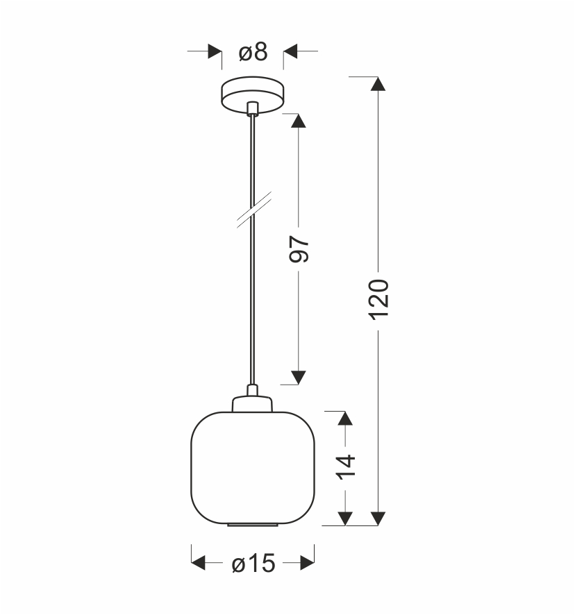 ESTILO lampa wisząca czarny 1x40W E27 klosz biały - obrazek 3