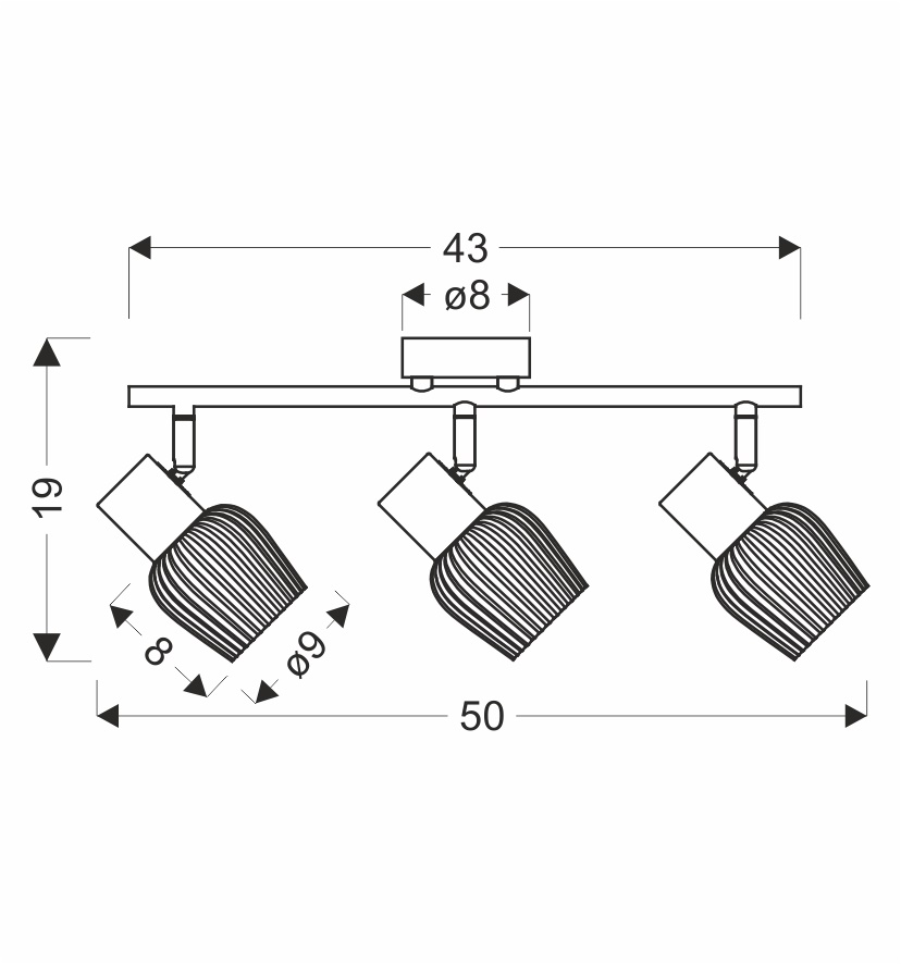 MITURA lampa sufitowa czarny 3x40W E27 klosz dymiony - obrazek 3