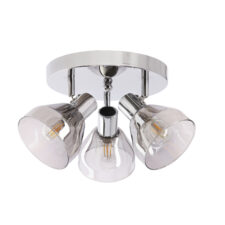 GRAZIA lampa sufitowa plafon chromowy 3x40W E14 klosz dymiony