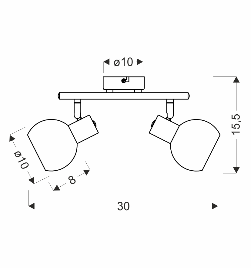 NOVO lampa sufitowa listwa satyna nikiel 2x40W E14 klosz biały - obrazek 3