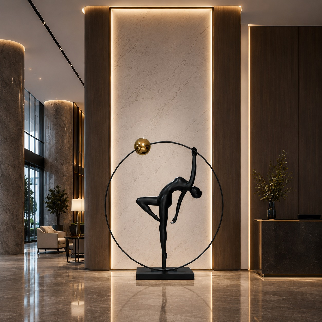 Lampa podłogowa WOMAN ARTISTIC czarna 200 cm - obrazek 3