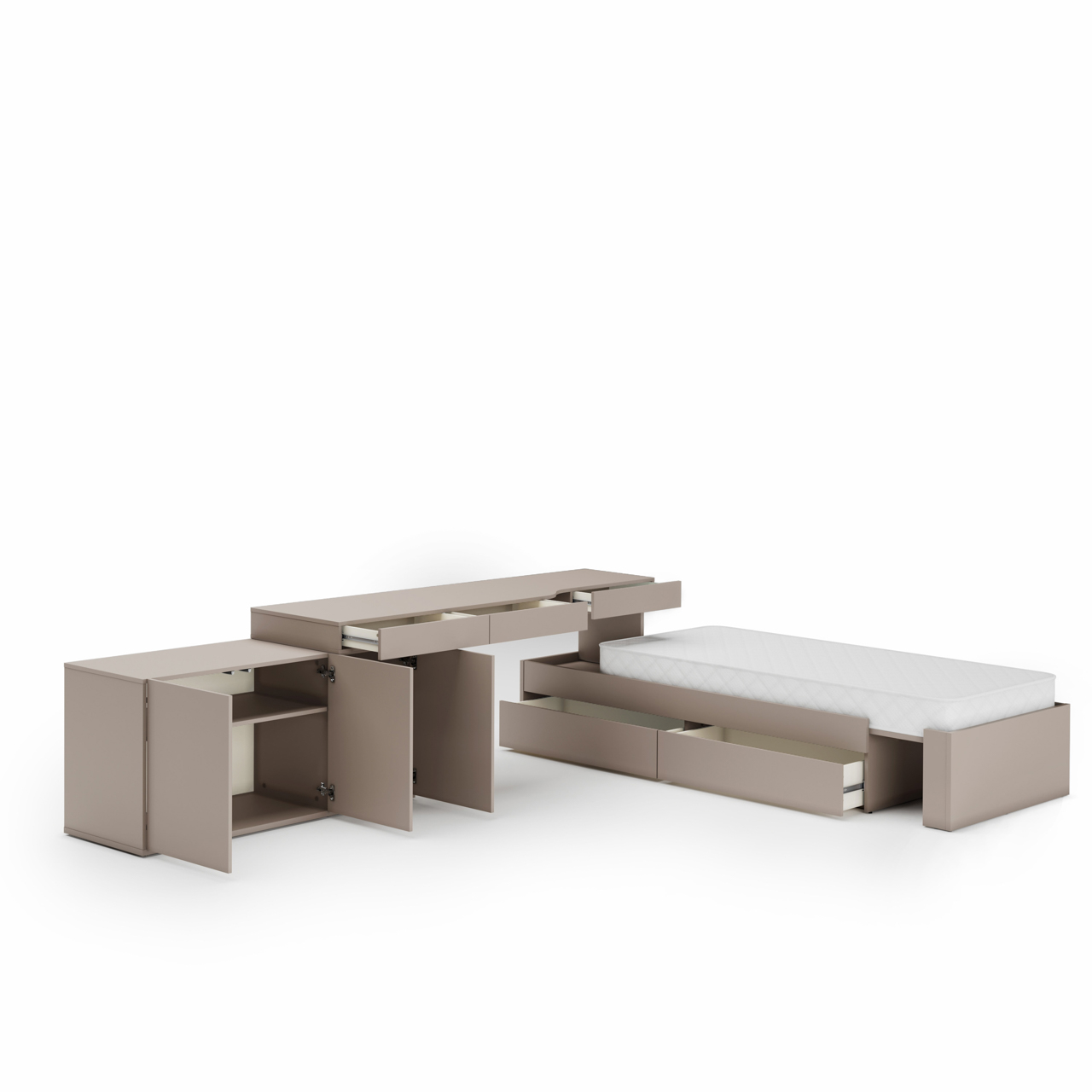 Meble młodzieżowe WOOW SET 01L szampański / clay grey - obrazek 3