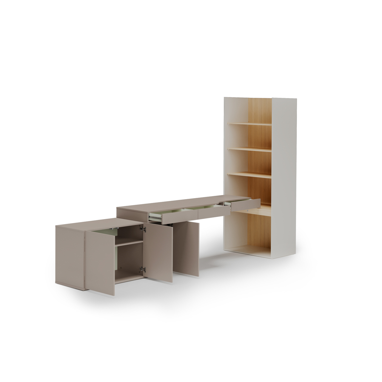 Meble młodzieżowe WOOW SET 08L szampański / dąb vincenza / clay grey - obrazek 3