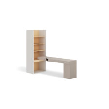Meble młodzieżowe WOOW SET 09P szampański / dąb vincenza / clay grey