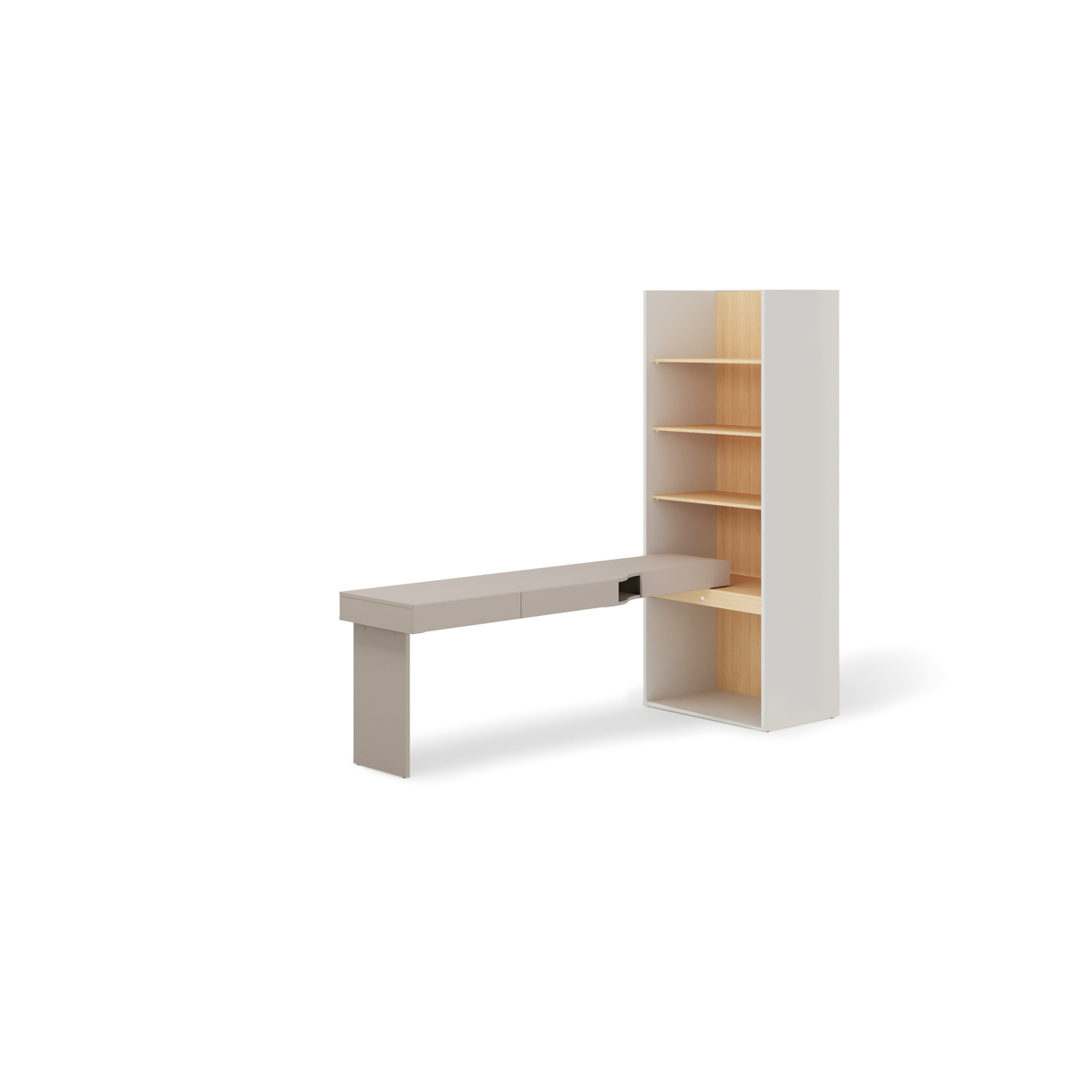 Meble młodzieżowe WOOW SET 10L szampański / dąb vincenza / clay grey