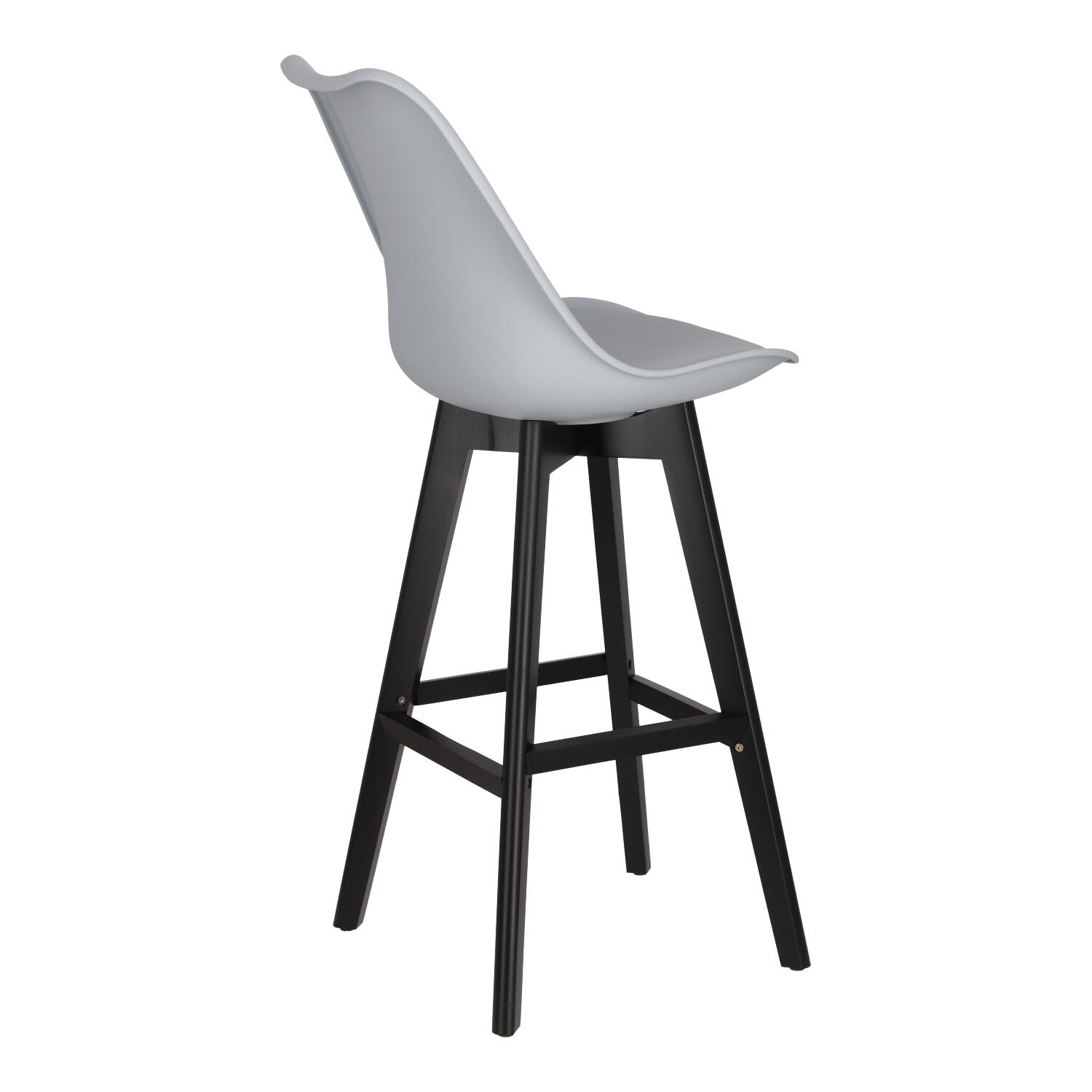 Stołek barowy Norden wood black high PP szary - obrazek 7