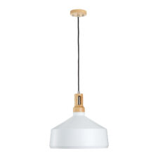 Lampa wisząca NORDIC WOODY biało drewniana 35 cm
