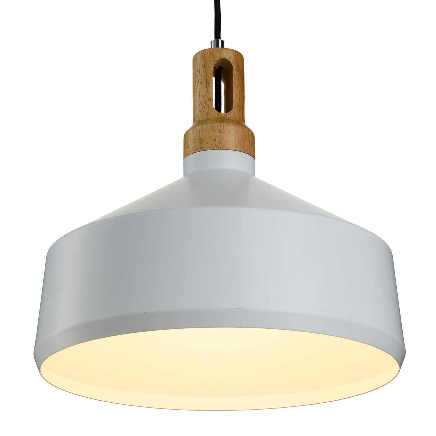 Lampa wisząca NORDIC WOODY biało drewniana 35 cm - obrazek 5