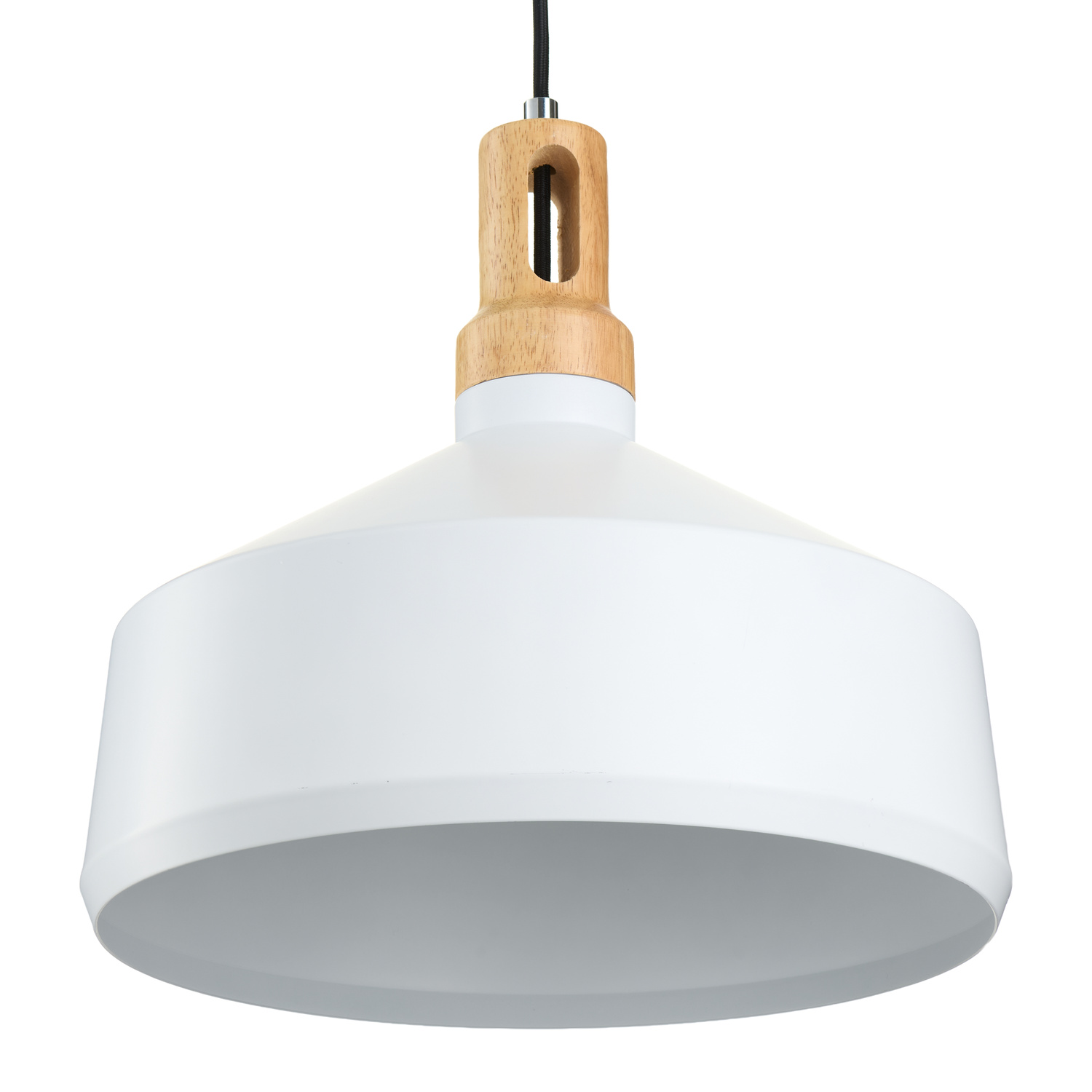 Lampa wisząca NORDIC WOODY biało drewniana 35 cm - obrazek 6