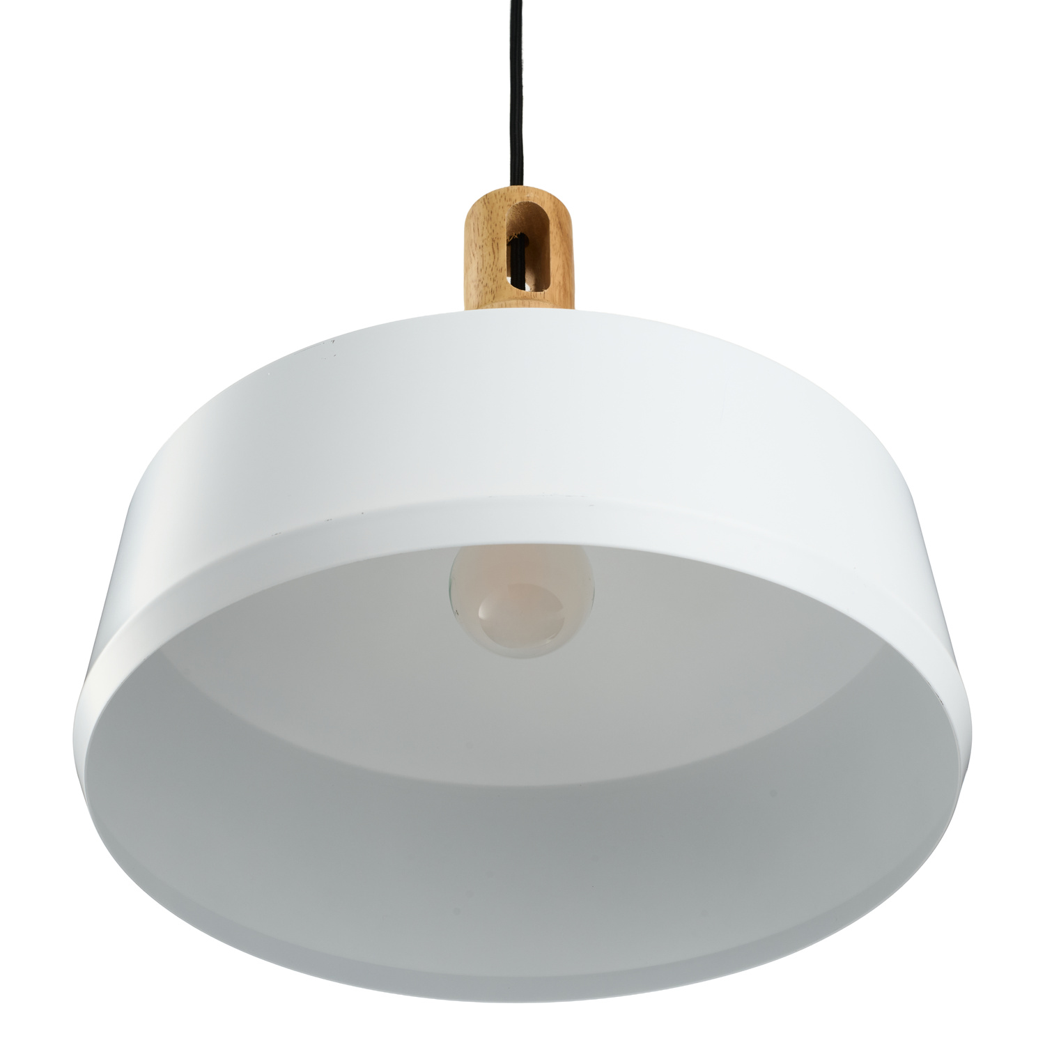 Lampa wisząca NORDIC WOODY biało drewniana 35 cm - obrazek 7