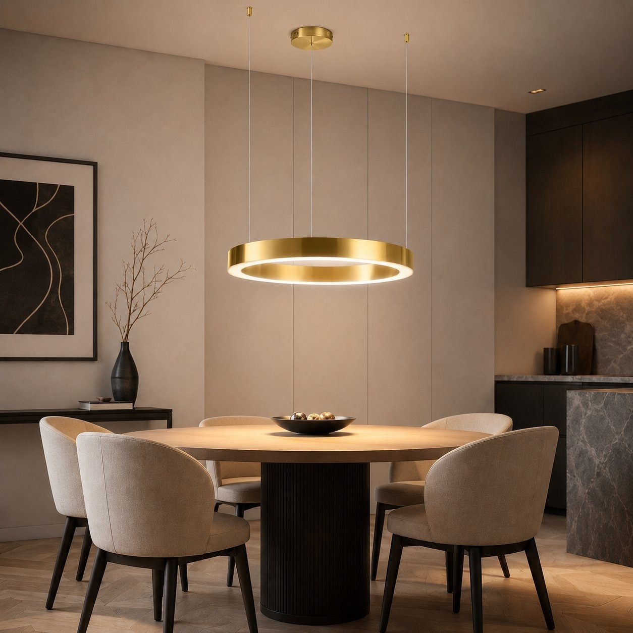 Lampa wisząca CIRCLE 60 LED mosiądz szczotkowany 60 cm - obrazek 4