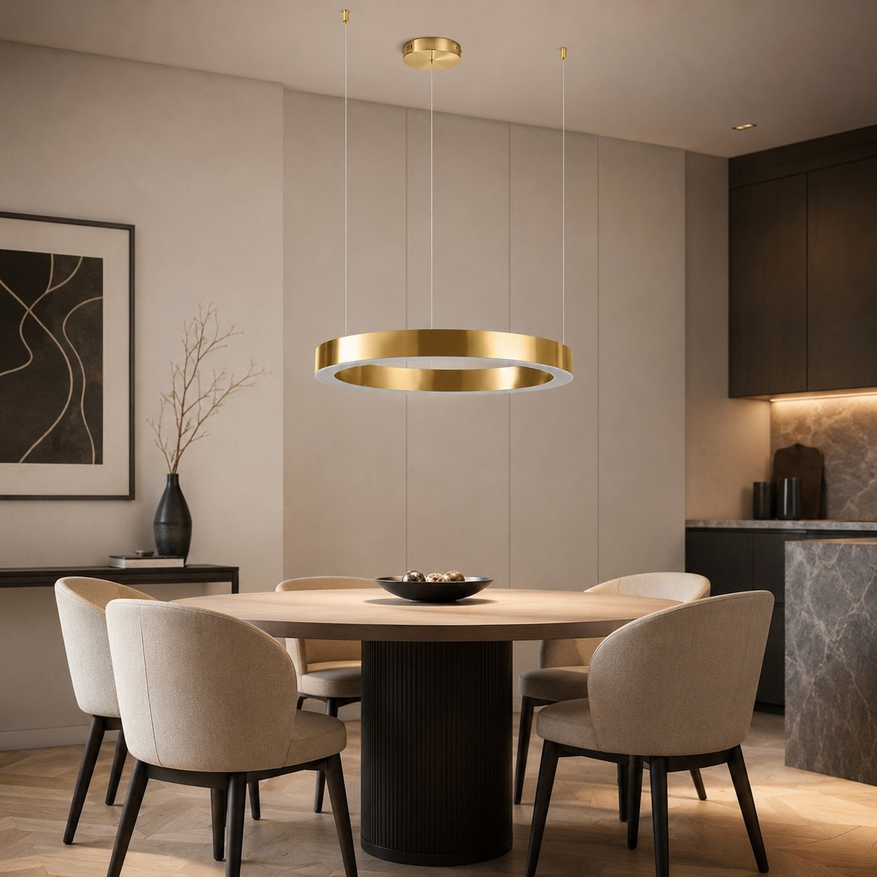 Lampa wisząca CIRCLE 60 LED mosiądz szczotkowany 60 cm - obrazek 5