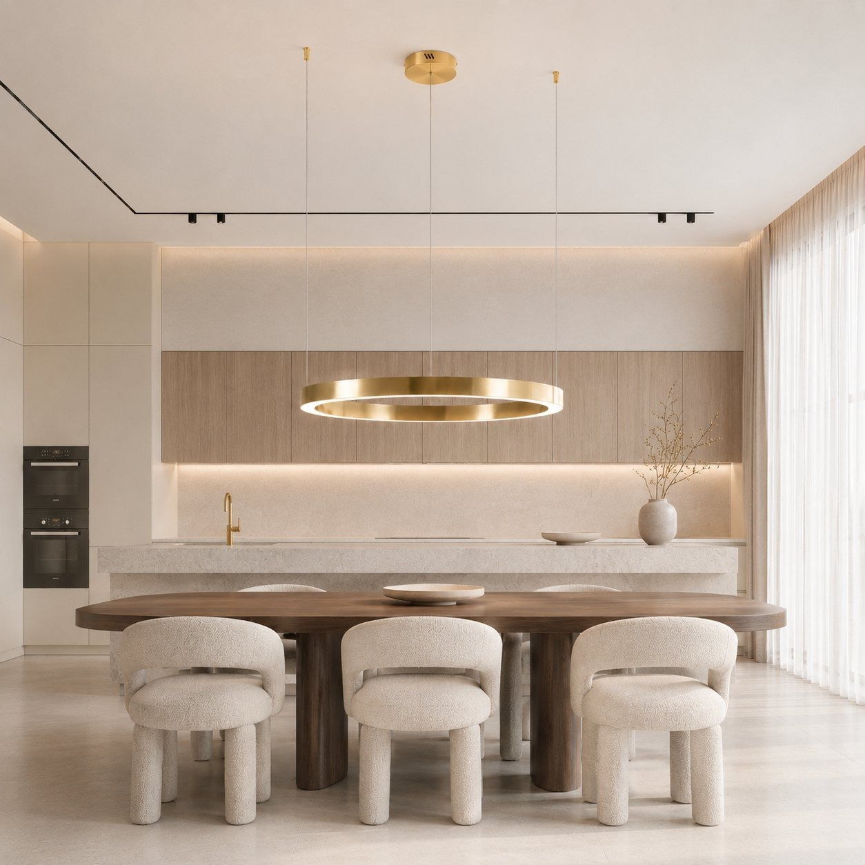 Lampa wisząca CIRCLE 80 LED mosiądz szczotkowany 80 cm - obrazek 4