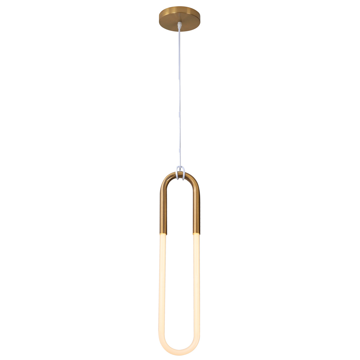 Lampa wisząca U-SHAPE 60 cm złoty mosiądz - stylowa nowoczesna lampa do sypialni i salonu - obrazek 5