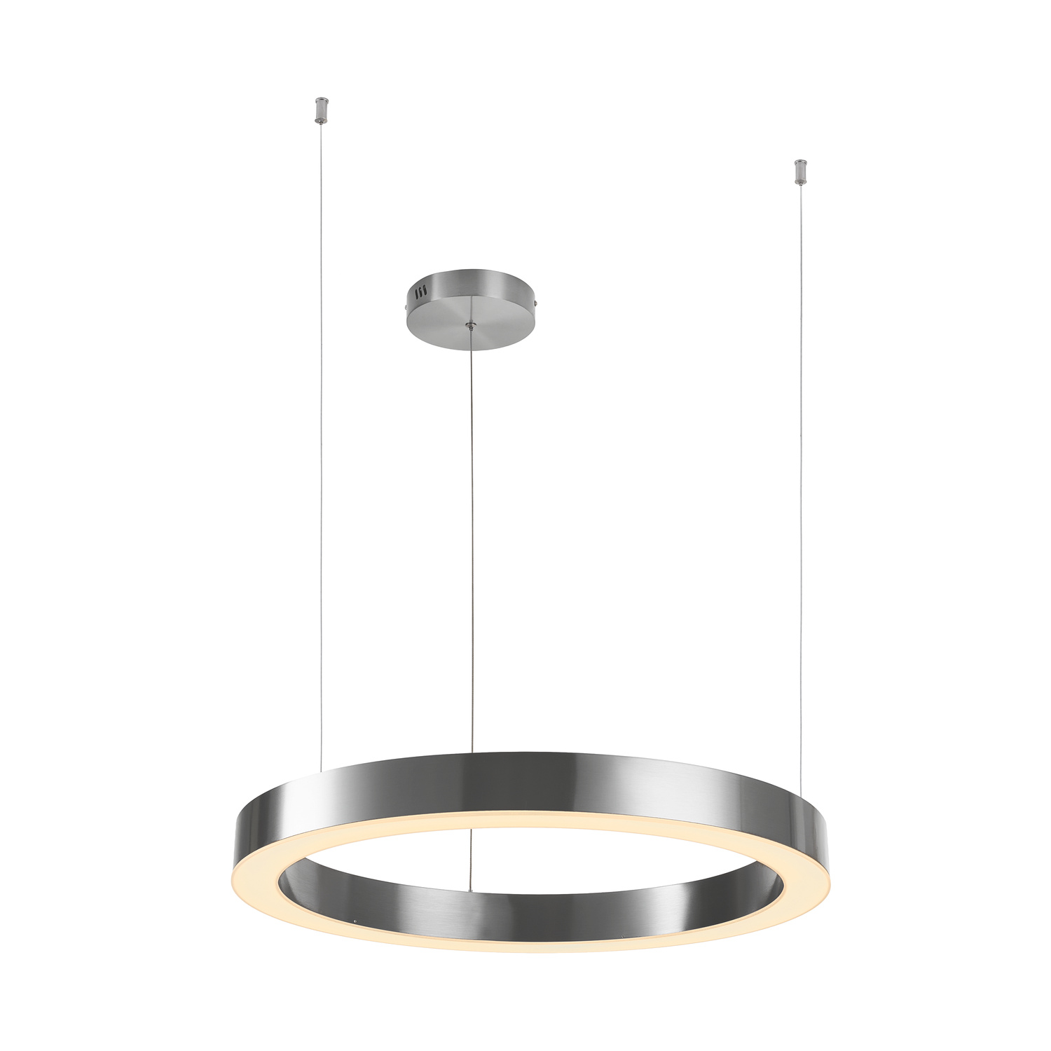 Designerska lampa wisząca CIRCLE 60 LED nikiel 60 cm minimalistyczna elegancja do wnętrz - obrazek 5