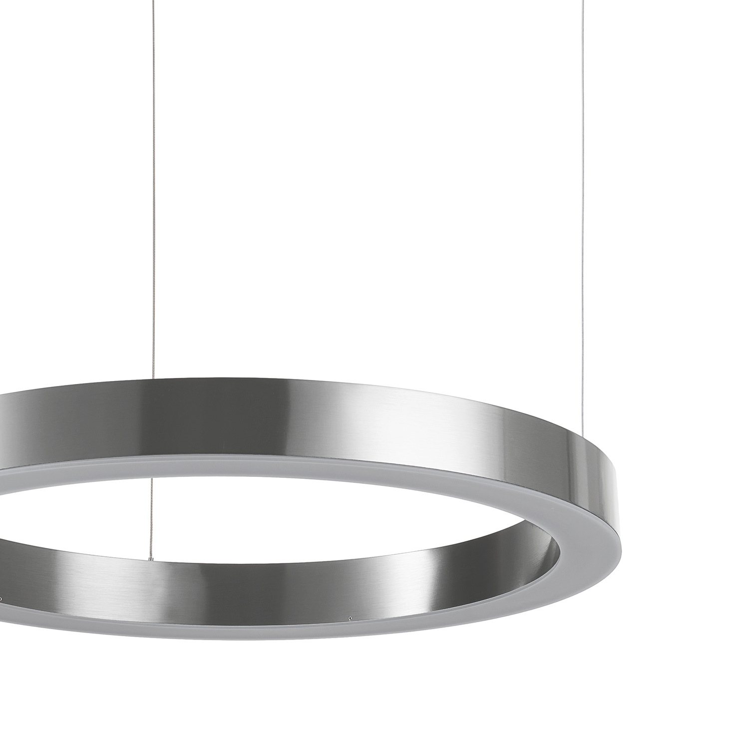 Designerska lampa wisząca CIRCLE 60 LED nikiel 60 cm minimalistyczna elegancja do wnętrz - obrazek 6