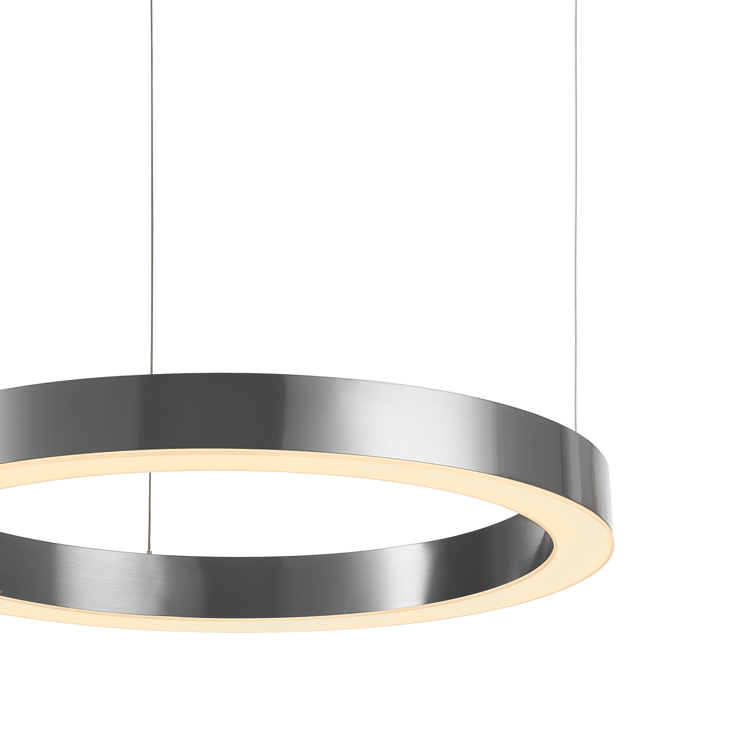 Designerska lampa wisząca CIRCLE 60 LED nikiel 60 cm minimalistyczna elegancja do wnętrz - obrazek 7