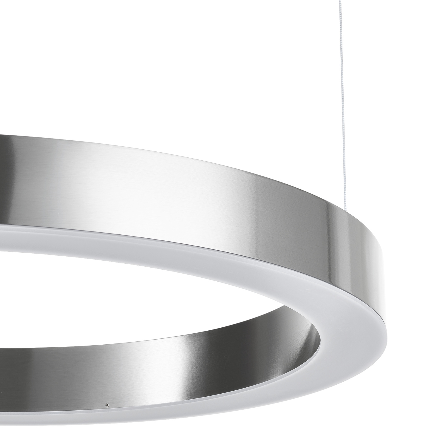 Designerska lampa wisząca CIRCLE 60 LED nikiel 60 cm minimalistyczna elegancja do wnętrz - obrazek 9