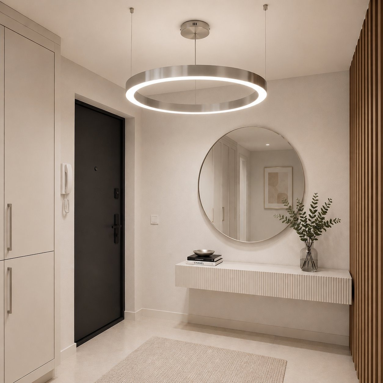 Elegancka lampa ring CIRCLE 80 LED nikiel szczotkowany do nowoczesnego wnętrza - obrazek 3