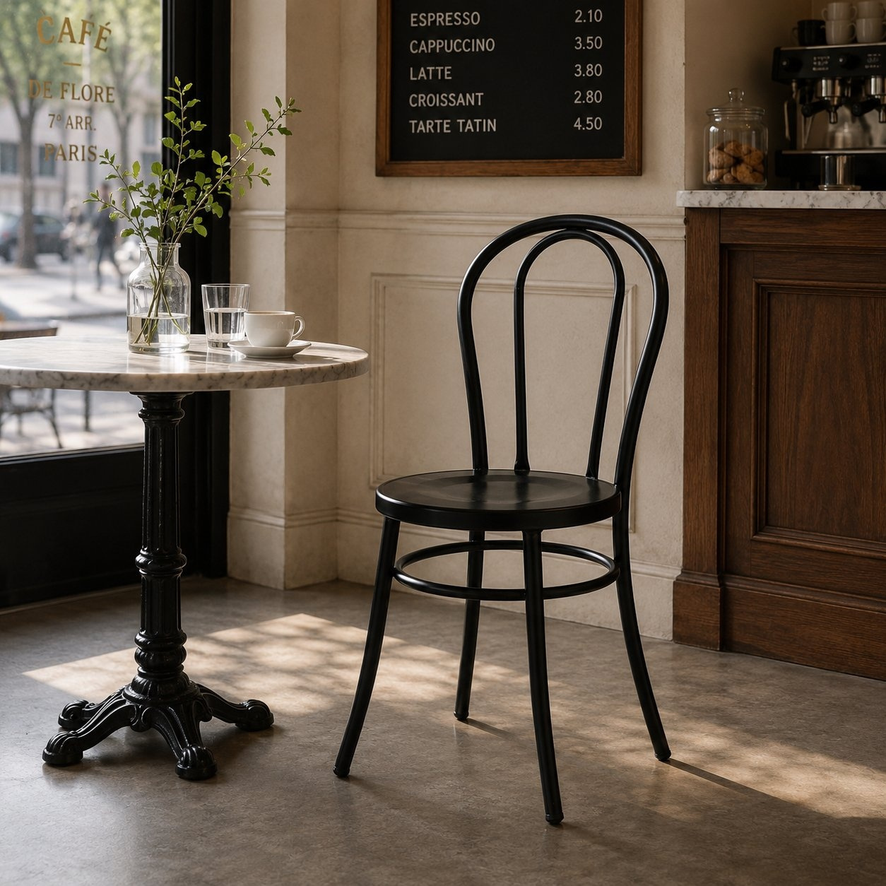 Krzesło CAFE czarne w stylu secesyjnym - obrazek 3