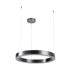 Stylowa lampa wisząca LED CIRCLE 60 cm tytan szczotkowany do sypialni lub salonu