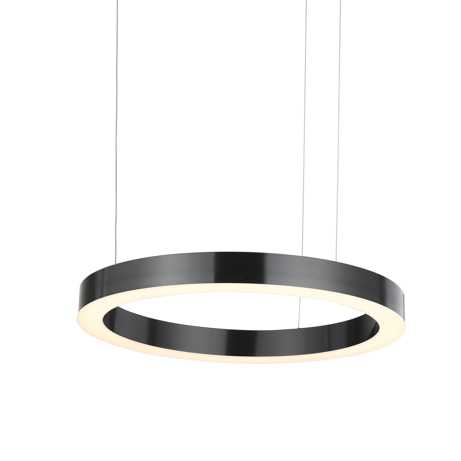 Stylowa lampa wisząca LED CIRCLE 60 cm tytan szczotkowany do sypialni lub salonu - obrazek 7