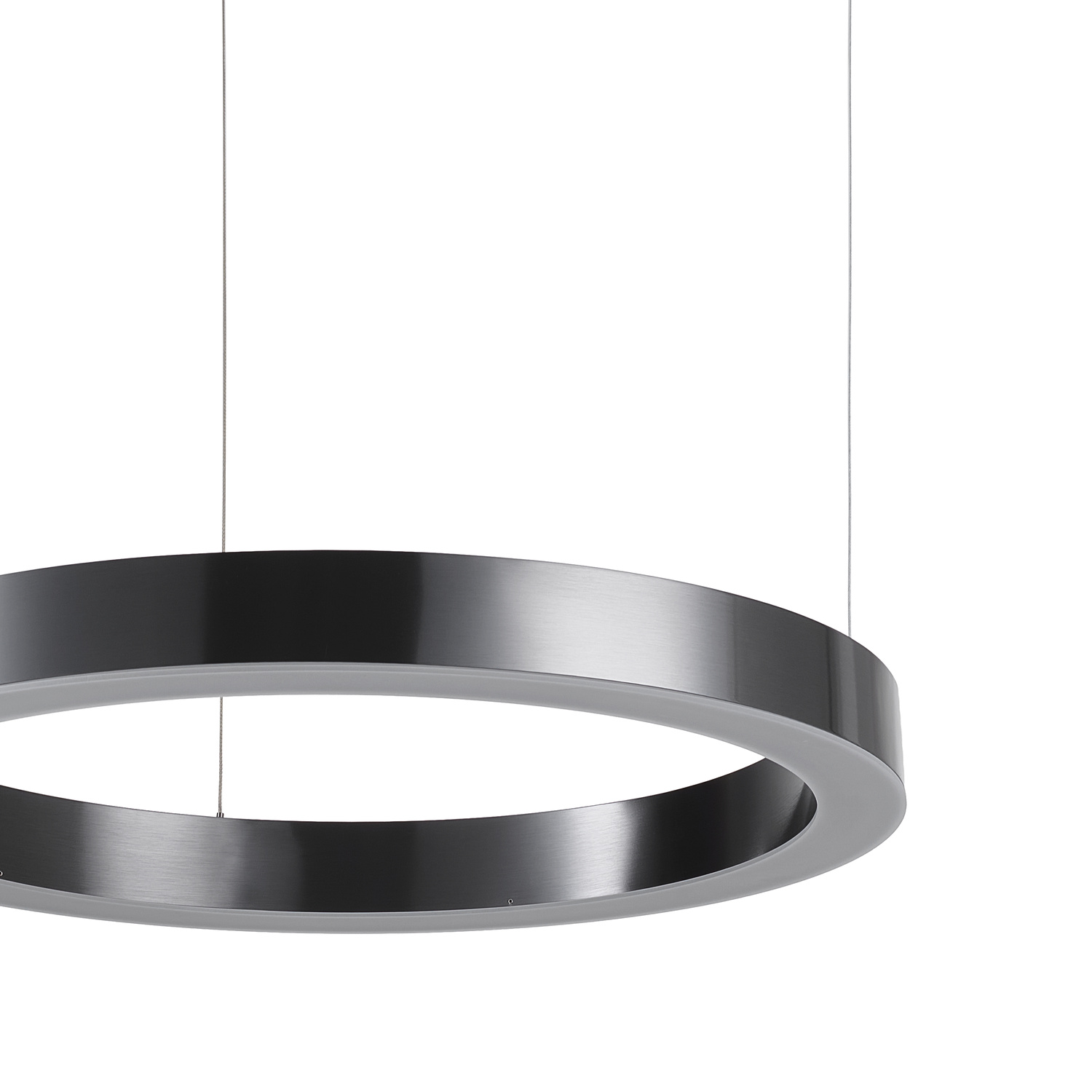 Stylowa lampa wisząca LED CIRCLE 60 cm tytan szczotkowany do sypialni lub salonu - obrazek 10