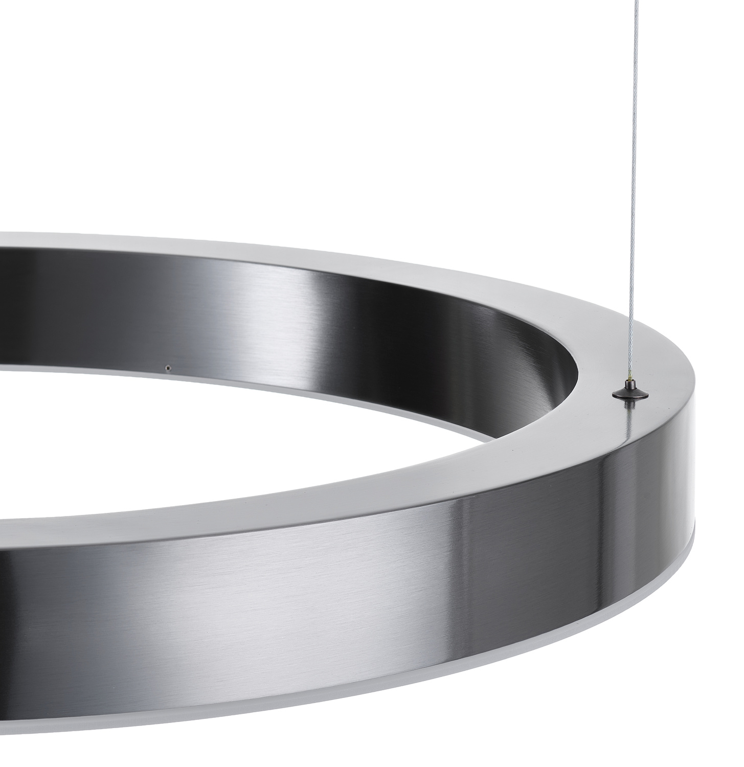 Stylowa lampa wisząca LED CIRCLE 60 cm tytan szczotkowany do sypialni lub salonu - obrazek 14
