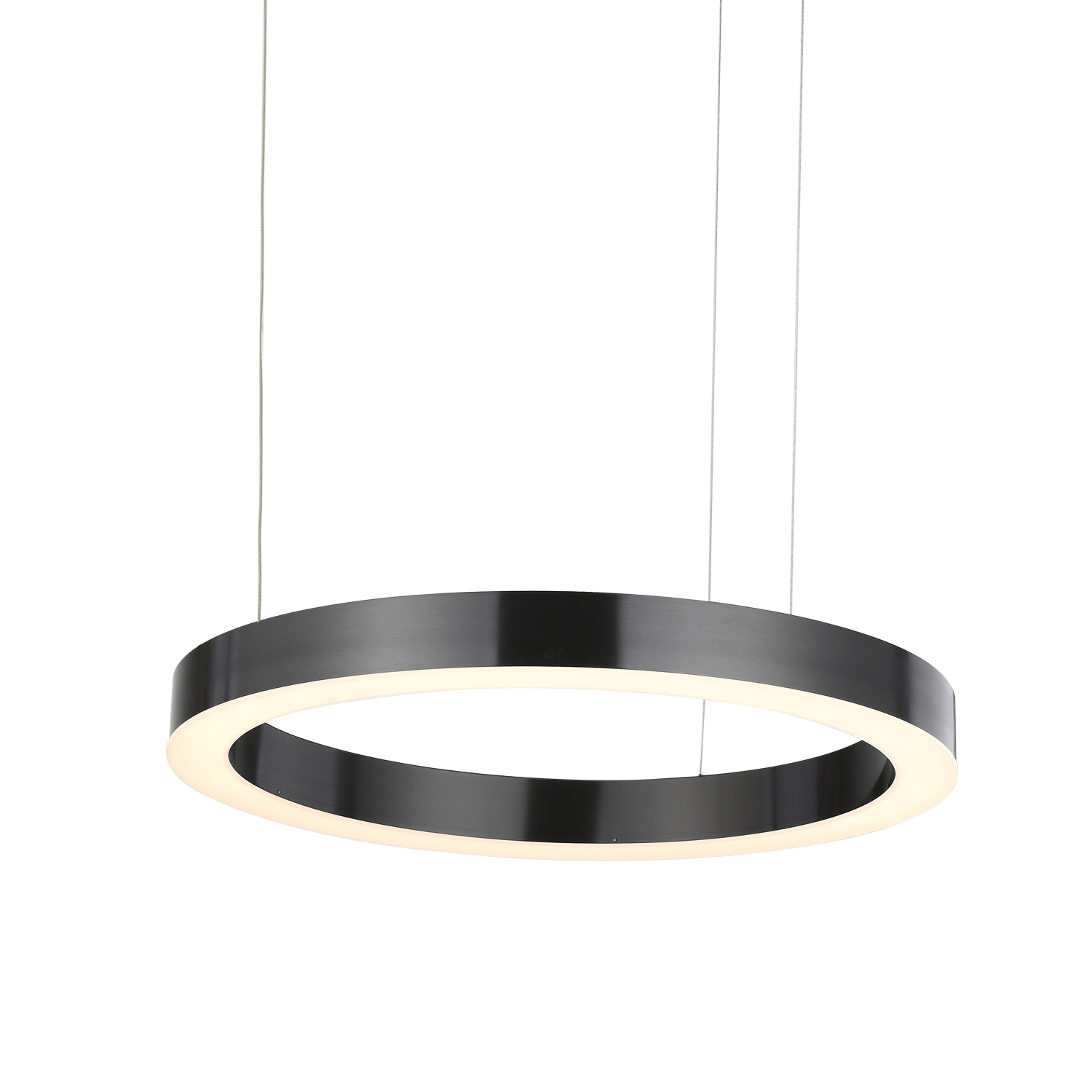 Stylowa lampa wisząca LED CIRCLE 60 cm tytan szczotkowany do sypialni lub salonu - obrazek 17