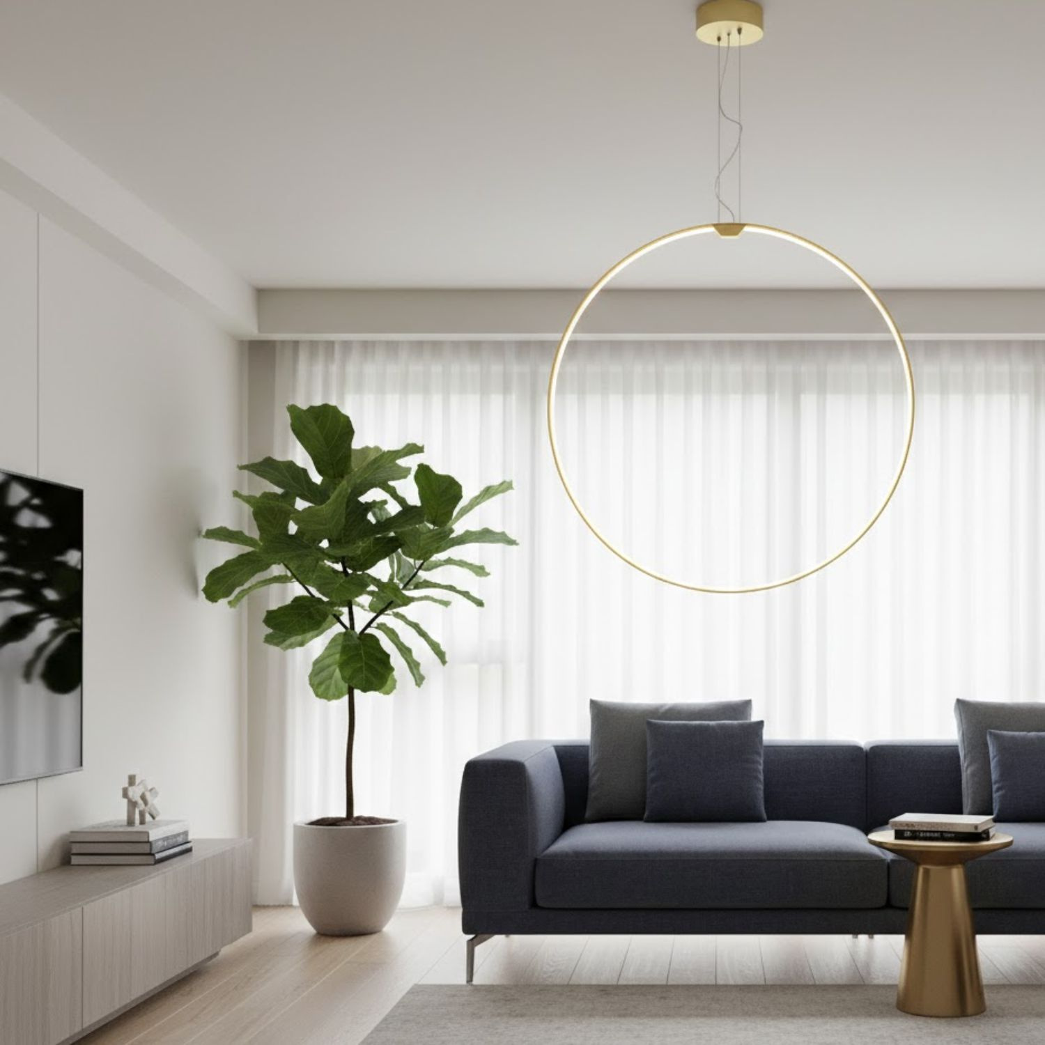Lampa wisząca ACIRCULO led złota 74 cm - obrazek 3