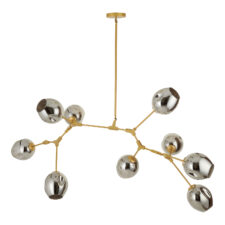 Lampa wisząca MODERN ORCHID-9 złoto szara 150 cm